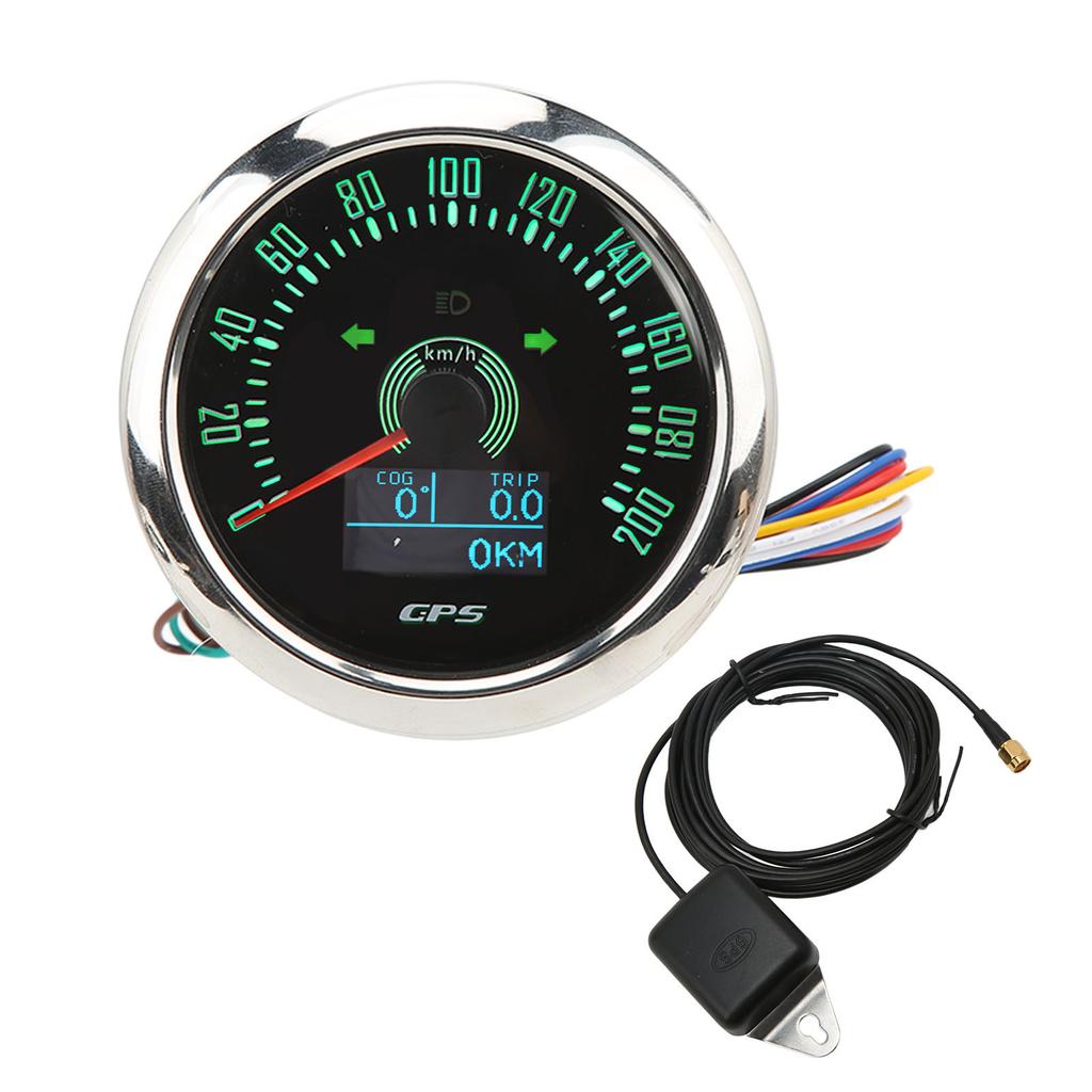 3-в-1 GPS Тахометр 200КМ/ч Градусы Цельсия 85мм 9‑32В 7-цветная подсветка Противотуманный для Лодки Автомобиля Дома на колесах Мотоцикла