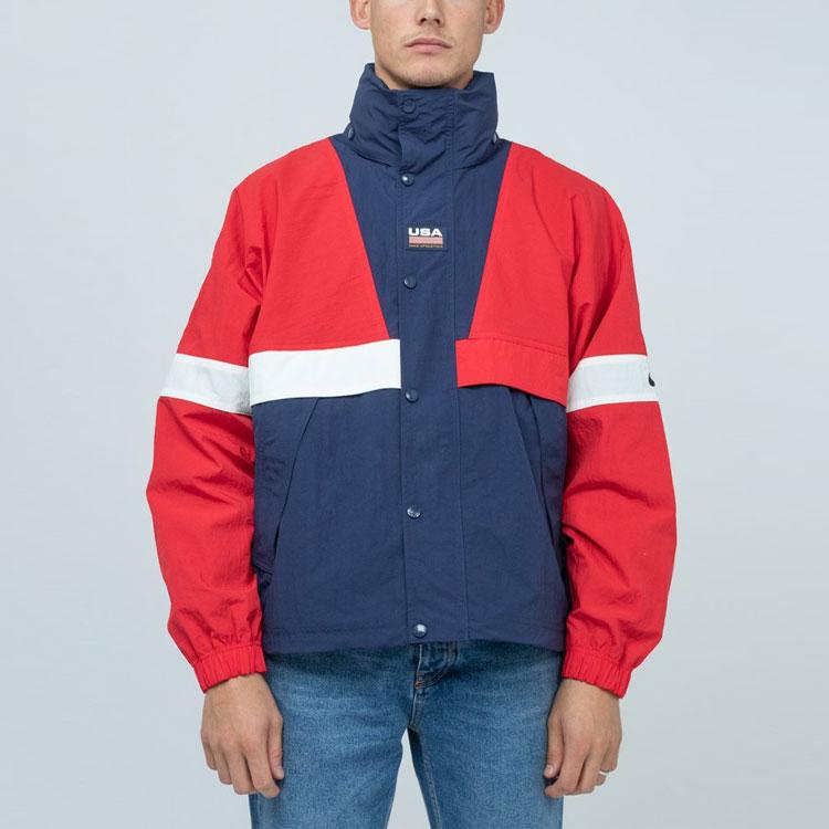 Nike NikeLab NRG Swoosh USA Dream Team Полосатая куртка Красная мужская уличная одежда CD6374-657