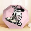 Western Cat Cowboy Hat & Boots Print Umbrella   Automatic Opening/Closing, Outdoor Gear, Travel Accessories, Perfect Gift 196