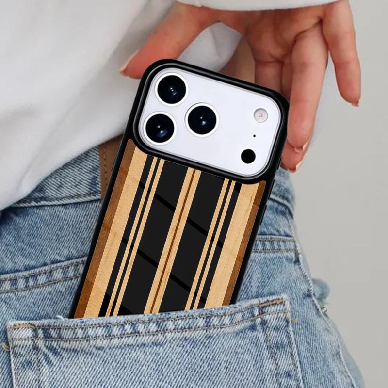 Hawaiian Faux Wood Surfboard Phone Case for iPhone 16e 15 14 13 12 17 Pro Max Plus Air 17pro Cover Coque