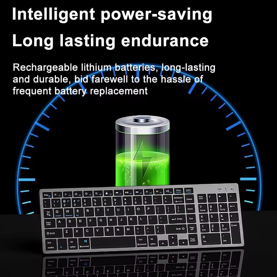 Беспроводная клавиатура Bluetooth 5.0 клавиатура 102 клавиши USB C перезаряжаемая клавиатура для Android Ios Windows