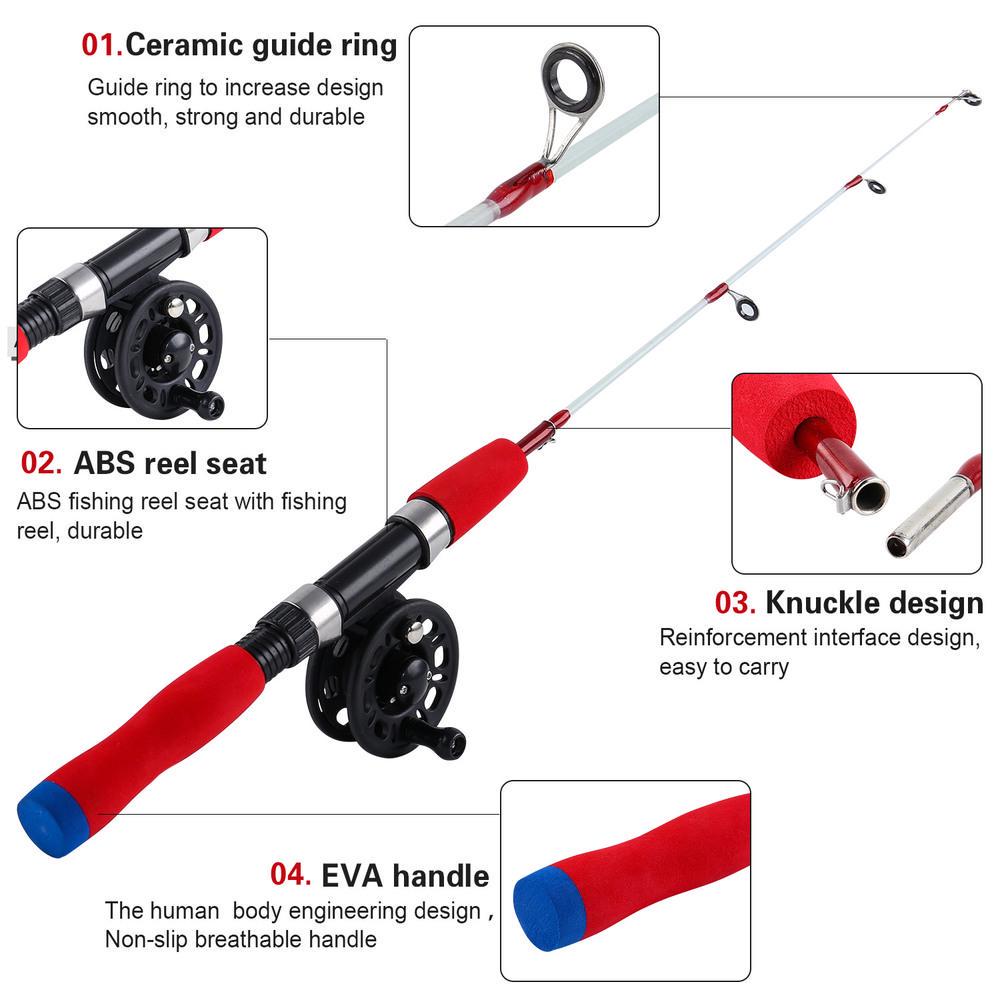 Удочка и катушка для зимней удочки, ультралегкий мини-комплект для зимней рыбалки нахлыстом на открытом воздухе, комбинированный комплект