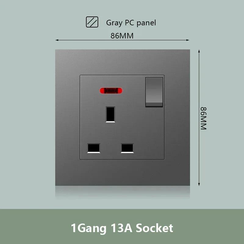 Универсальная двойная розетка с быстрой зарядкой Type-C мощностью 18 Вт, настенный электрический светильник с выключателем на 2 направления, Великобритания, 13 А, двойная розетка USB