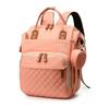 Diaper Women Bag Backpack Multi Compartment Large Opening Top Mother Baby Travel Backpack Pink