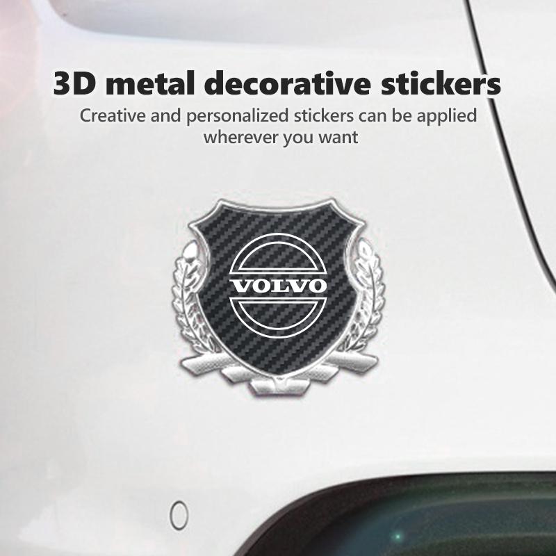 Car Shield Shape Adhesive Sticker Silver Decorative Exterior Sticker For Volvo XC60 XC90 S60 S80 V60 C70 S40 C30 V90 V60 C40