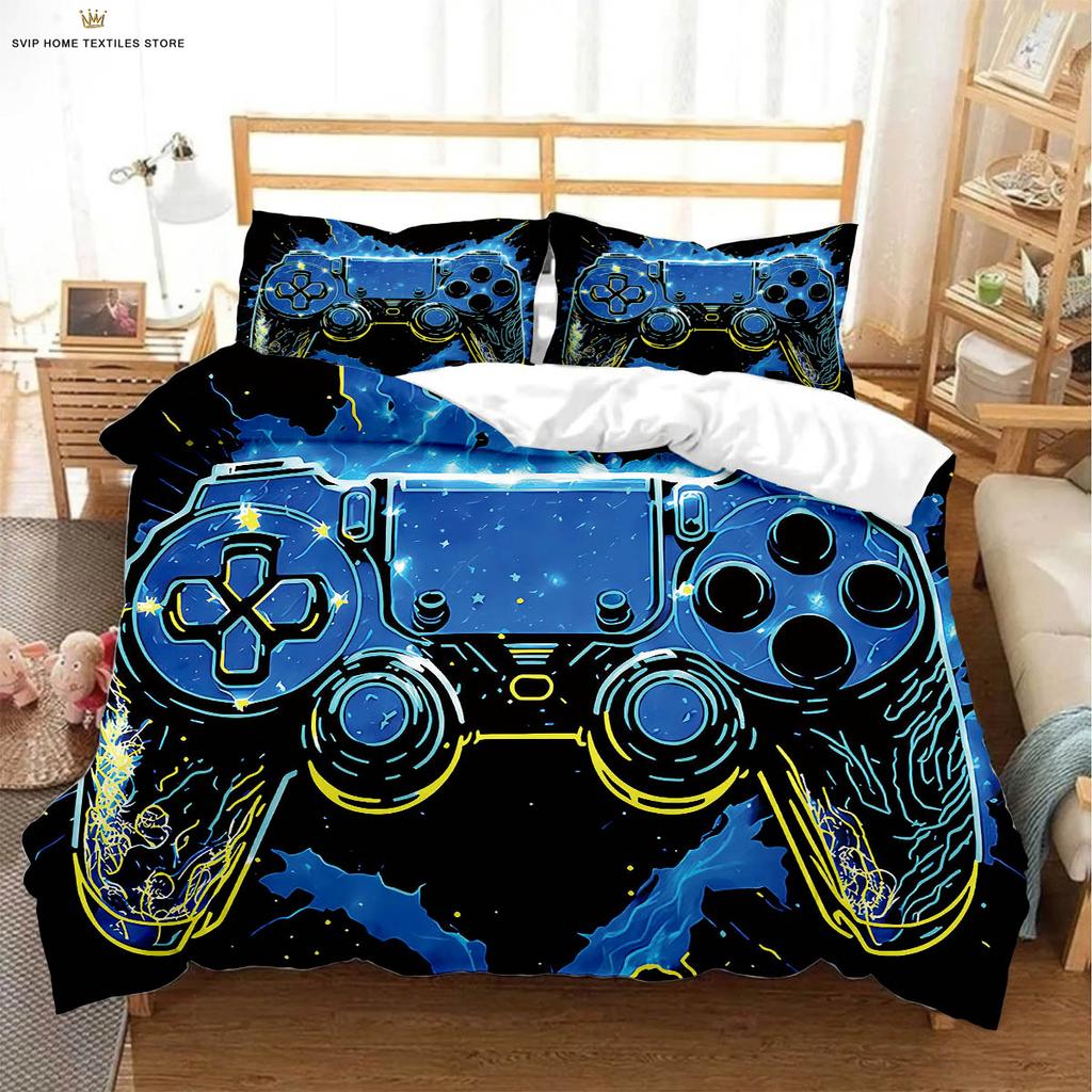 Акварельный геймпад 3D-принт Пододеяльник Машинная стирка Пододеяльник Комплект постельного белья Пододеяльник Наволочка