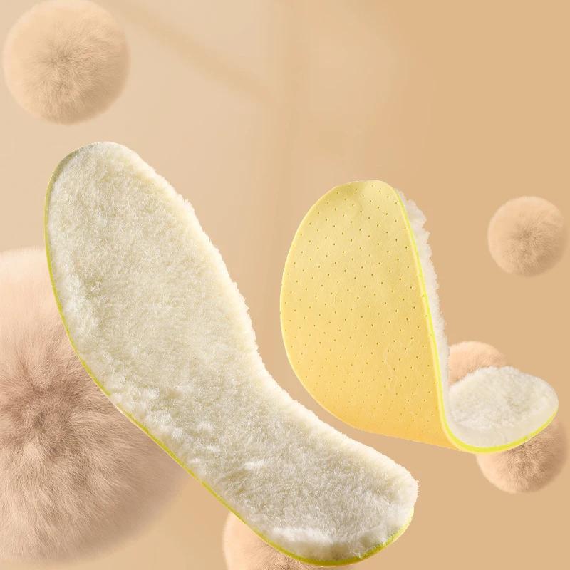 2 шт. мужские и женские зимние латексные теплые стельки мягкие искусственные плюшевые утолщенные кашемировые вставки для обуви термообувь