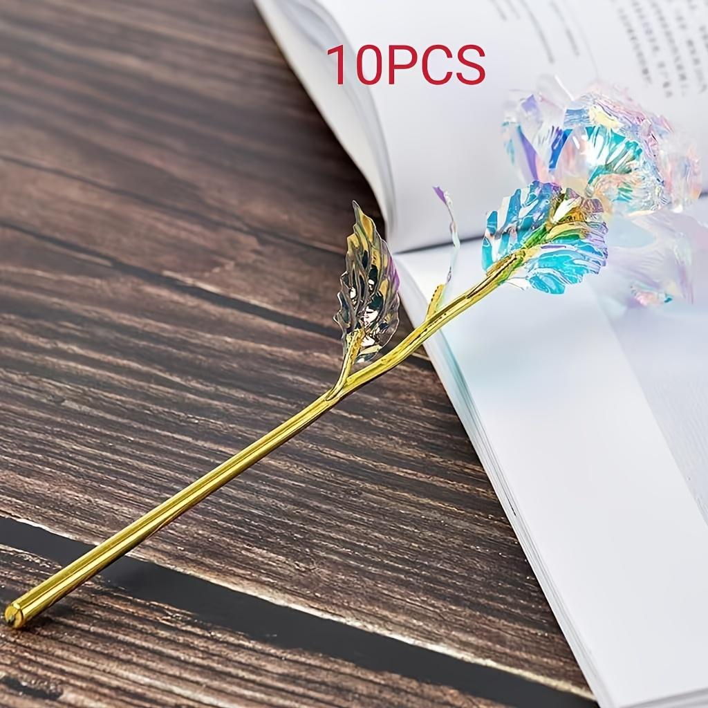 ETERNAL ROSE - 24K Gold Plated Plastic Stem Flower for Home Decoration for Valentine's Day, Mother's Day, Birthdays, Weddings - Multi-purpose