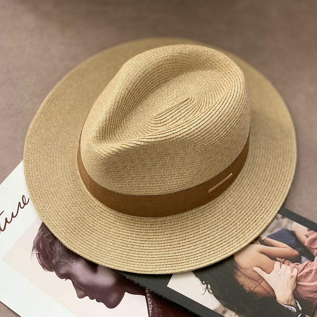 Unisex Panama Straw Sun Hat with Wide Brim, UV Protection, and Adjustable Fit
