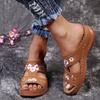 Летние сандалии, женская обувь с открытым носком, женские сандалии с цветочным принтом, женские удобные женские тапочки, сандалии в стиле ретро, ​​Zapatillas Mujer