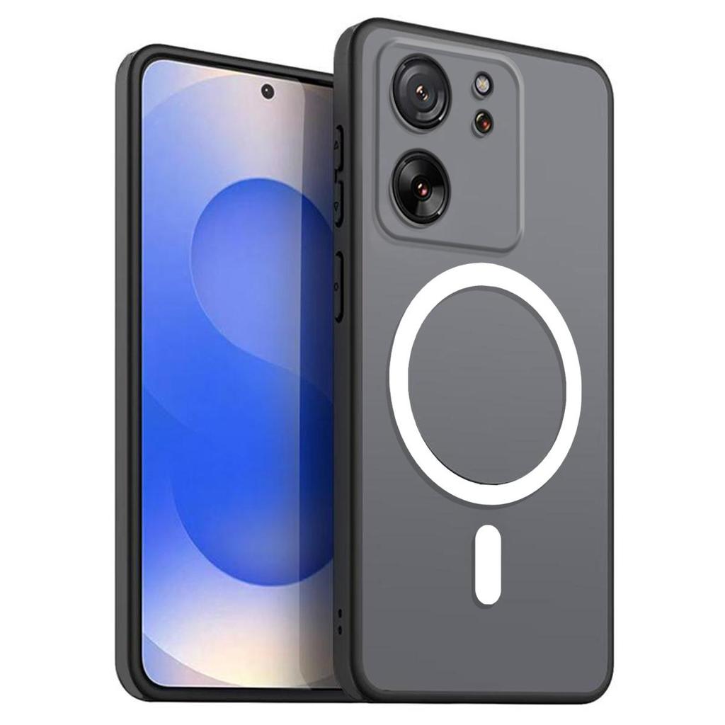 Магнитный железный кольцевой чехол для телефона для Xiaomi 13T Pro, 13T Матовый мягкий ТПУ Ударопрочный чехол