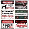 Putuo Decor Warning Vintage Metal Sign Plaque Metal Retro Tin Sign for Bar Club Park Backyard Home Man Cave Wall Decor