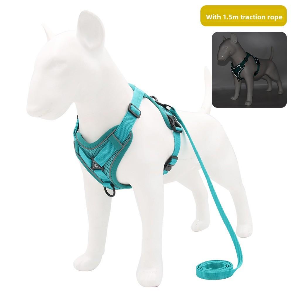 Breathable Pet Harness With Reflective Straps And Adjustable Size For Cats And Dogs