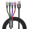 Baseus 4-in-1 Nylon Charging Cable 1.2m 3.5A Black