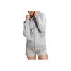 Adidas Letter Logo Three Stripes Printed Hoodie Women Hoodies Medium-Gray IM0236