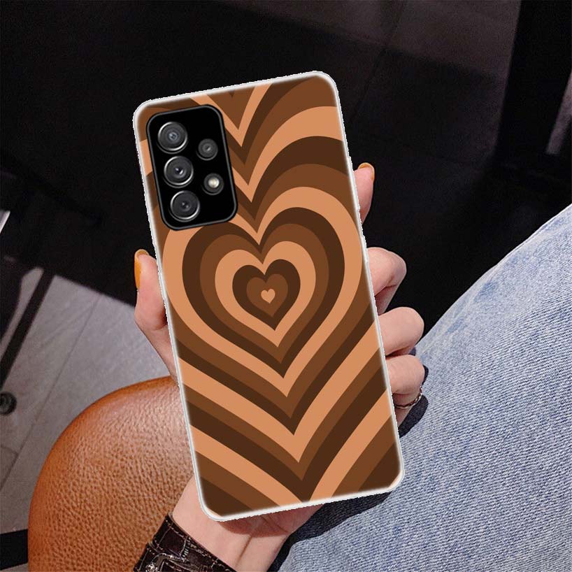 Модный чехол для телефона с фиолетовым сердцем и кругом для Samsung Galaxy A53 A52 A73 A72 A12 5G A13 A22 A23 A32 A33 A02S A03S A42 A