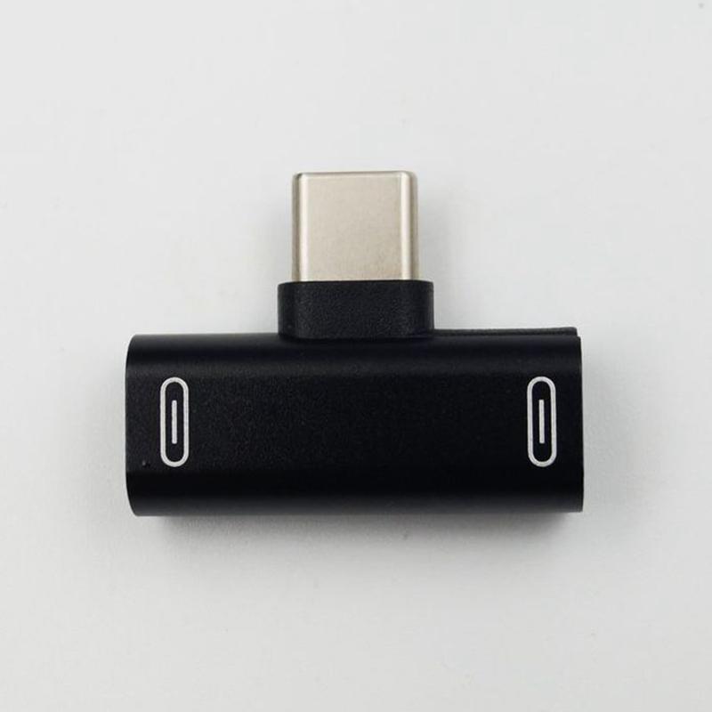 Двойной USB Type C для наушников Aux адаптер-разветвитель аудио разъем для зарядки