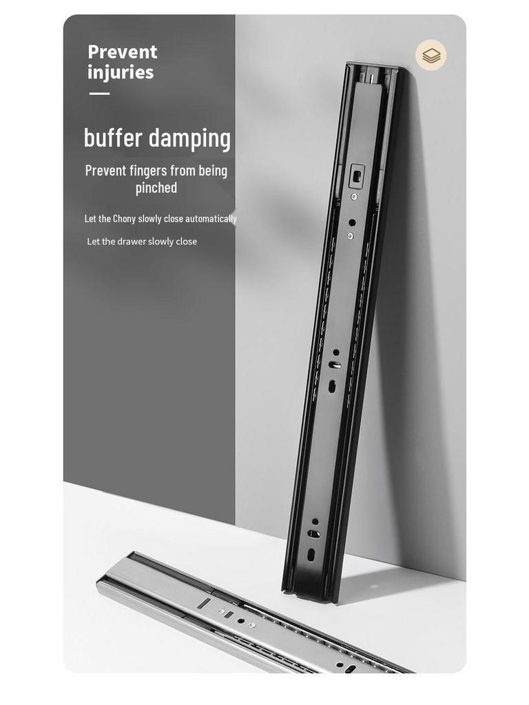 Бесшумные очень толстые направляющие для ящиков из нержавеющей стали с демпфированием отскока