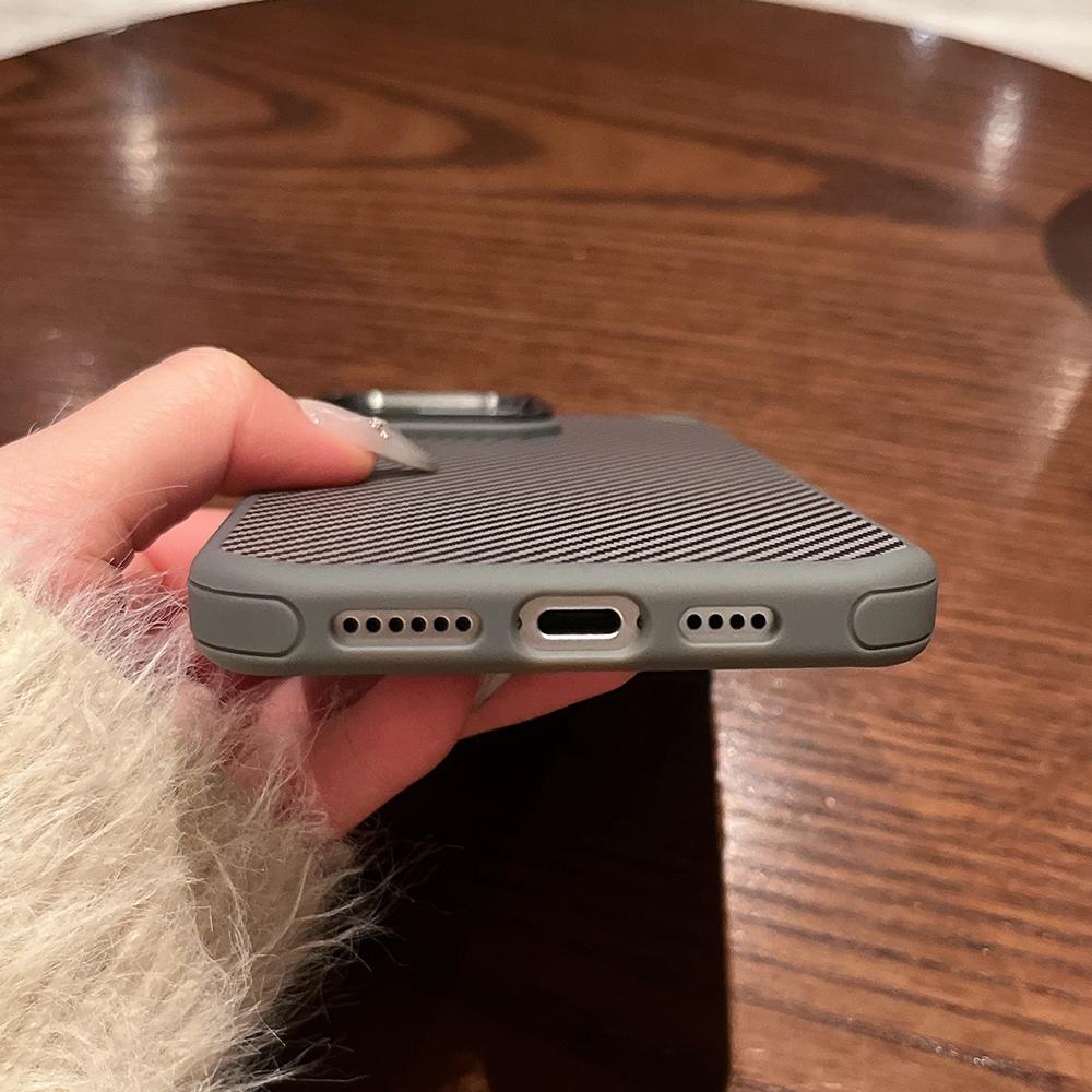 Чехол для iPhone 16 Pro, совместимый с MagSafe, из ПК + ТПУ, задняя крышка телефона, текстура из углеродного волокна
