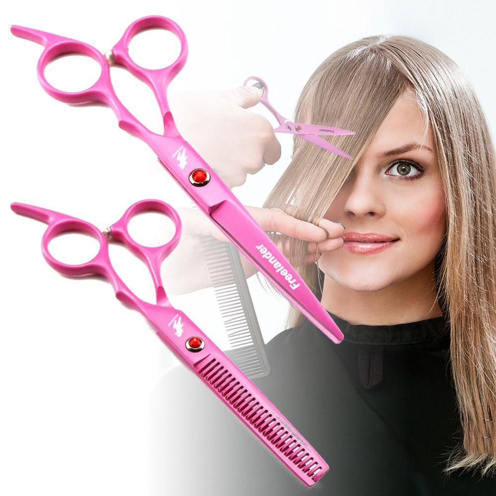 High Quality Pink Hairdressing Shears 6.0 Inch Hair Cutting Scissors Thinning Barber Scissors