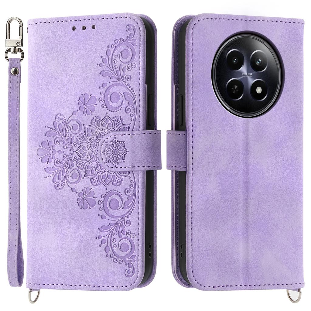 Для Realme 12 5G/12x 5G Чехол-кошелек для телефона Кожаный чехол из ПУ с цветочным тиснением Оптовая продажа аксессуаров для мобильных телефонов