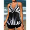2025 Colorful Print Plus Size Tankini: Loose, Tummy-Covering, Conservative Swimsuit