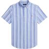 Polo SS24 Logo Embroidered Striped Button-Down Short Sleeve Shirt Men Shirts Multicolor MNPOWOV1N820823-100