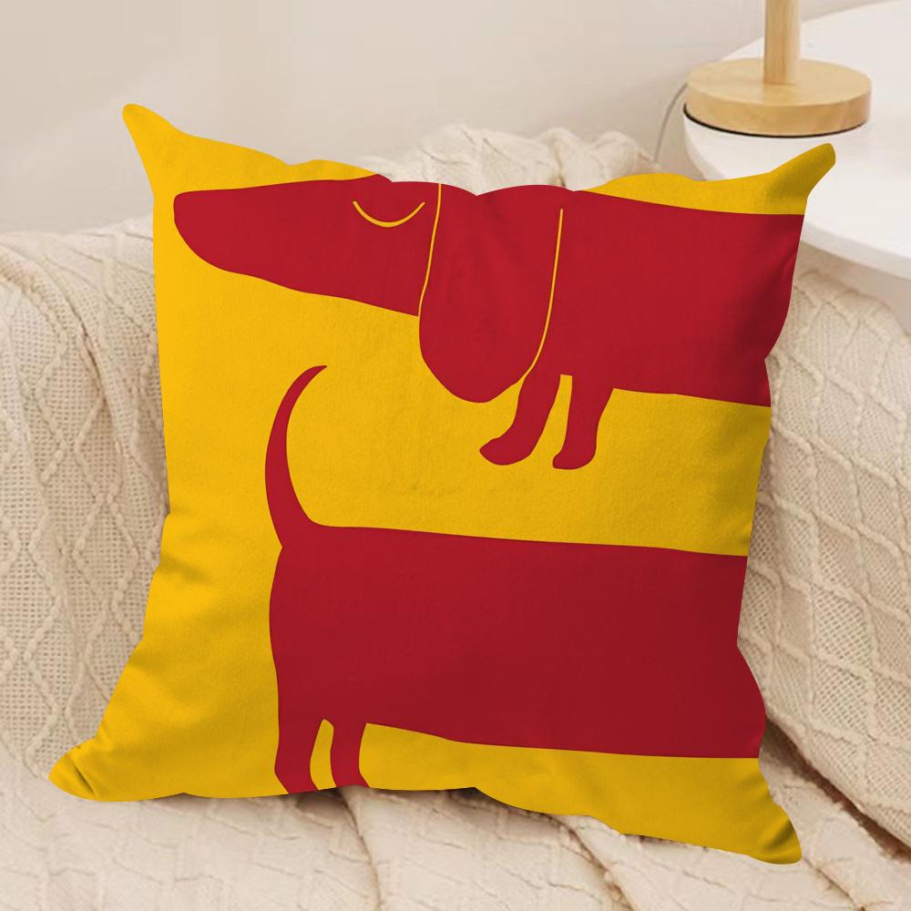 Cartoon Animal Cute Cushion Cover Silky Short Plush Double-Sided Printed Pillow Case for Sofa All Seasons Home Decor Gift