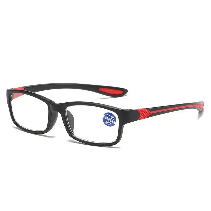 Модные мужские спортивные очки для чтения унисекс винтажные сверхлегкие очки TR90 для гиперметропии женские ретро квадратные очки HD для пресбиопии