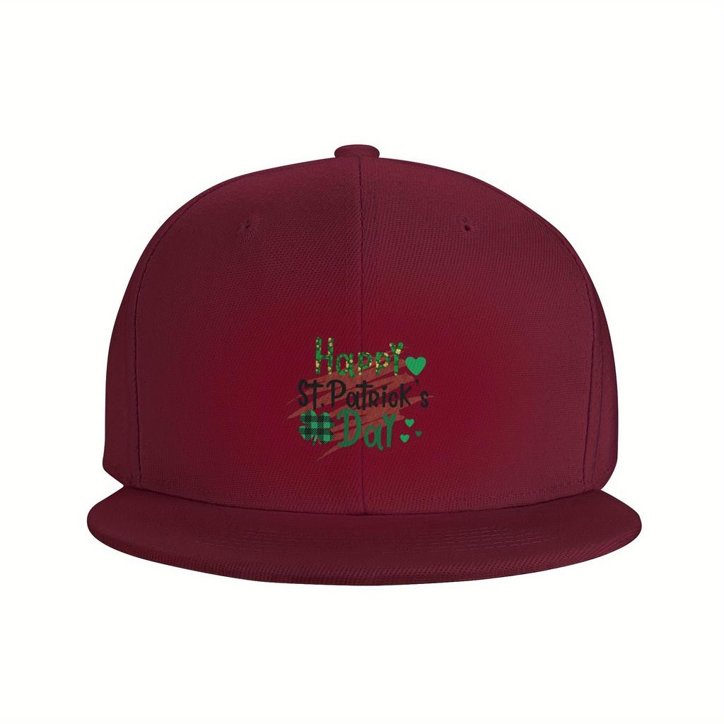 Happy St Patricks Day Baseball Cap Polyester Adjustable Flat Brim Outdoor Casual Snapback