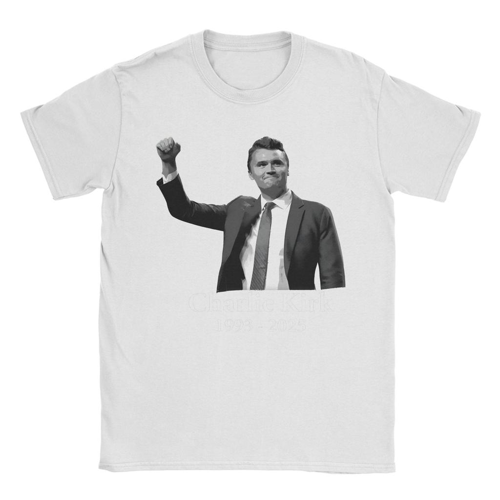 Мужская футболка REST IN PEACE Charlie Kirk 1993-2025 Футболки Новинка Пляжная футболка Y2K Повседневная Повседневная Топы из чистого хлопка Большие размеры