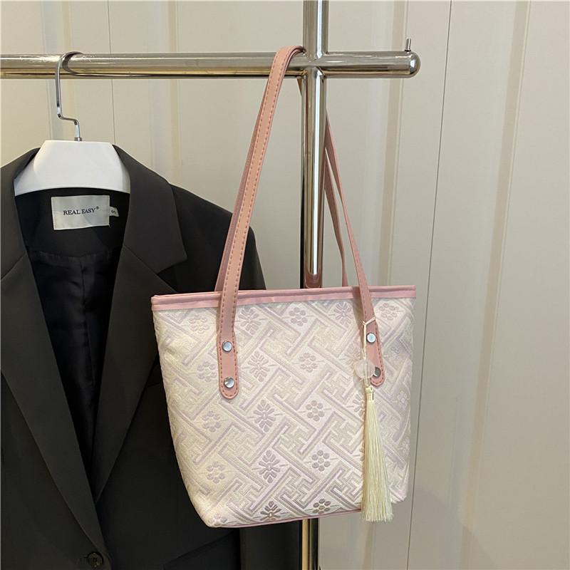 Модная вместительная сумка-тоут женская летняя новая повседневная на плечо портативная для студентов колледжа для занятий и поездок