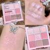 Multi-color Selection For Women Nine-Color Waterproof Matte & Glitter Eyeshadow Palette - Long-lasting, Sweat-proof, and Brightening