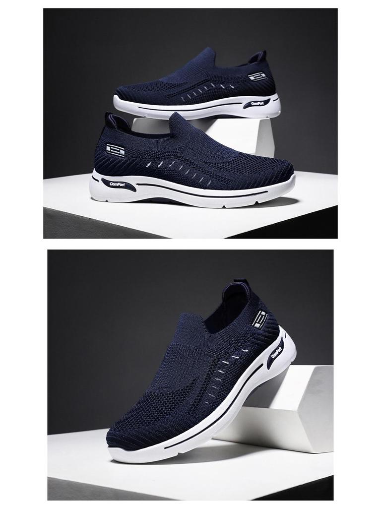 Мужские дышащие слипоны из материала Flyknit для повседневной носки