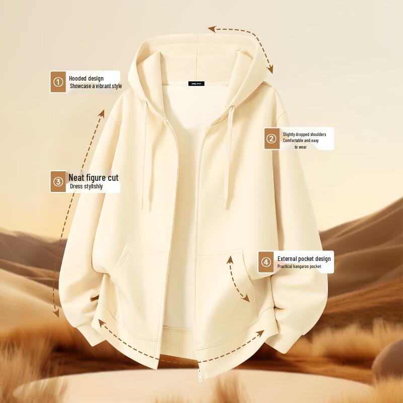 JEEP SPIRIT Men's Heavyweight Hooded Cardigan Sweatshirt