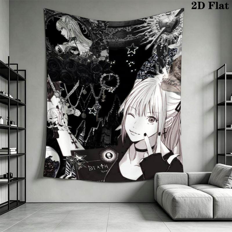 Death Note Wall Tapestry Aesthetic Wall Hanging Printed Fabric Blanket Decorative Tapestries for Bedroom Living Room Home Decor