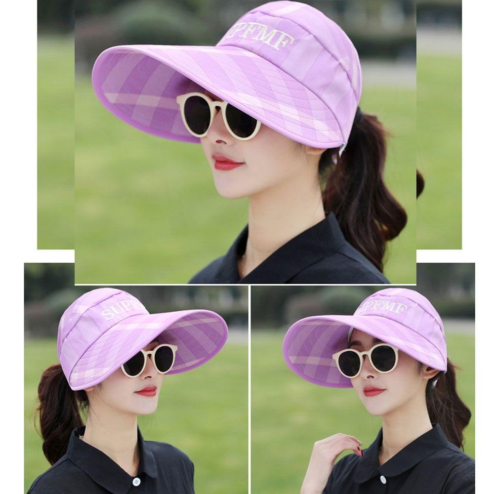 Outdoor Summer Travel Protection Sun Hat Women Wide Brim Sun Hat Beach Cap UV Protection Visor Caps