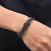 Vnox 2pcs/set Matte Black Onyx Hematite Beaded Bracelet Set Natural Stone Stretch Bracelets Fashion Jewelry Gifts for Men Women
