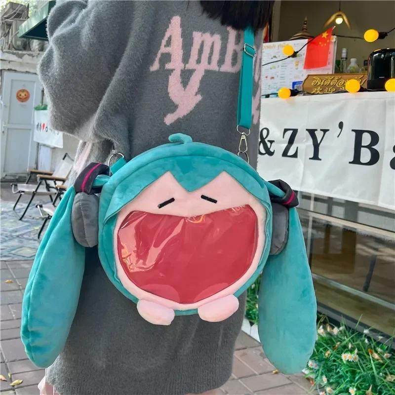 2025 Hatsune Miku Shoulder Bag New Backpack Cute Anime Girl Plush Cartoon Kawaii Knapsack Student Bag Packet Gifts Toys