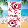 Cute Strawberry Bear Beach Towel Microfiber Printed Children'S Trumpet Cartoon Bear Beach Towel