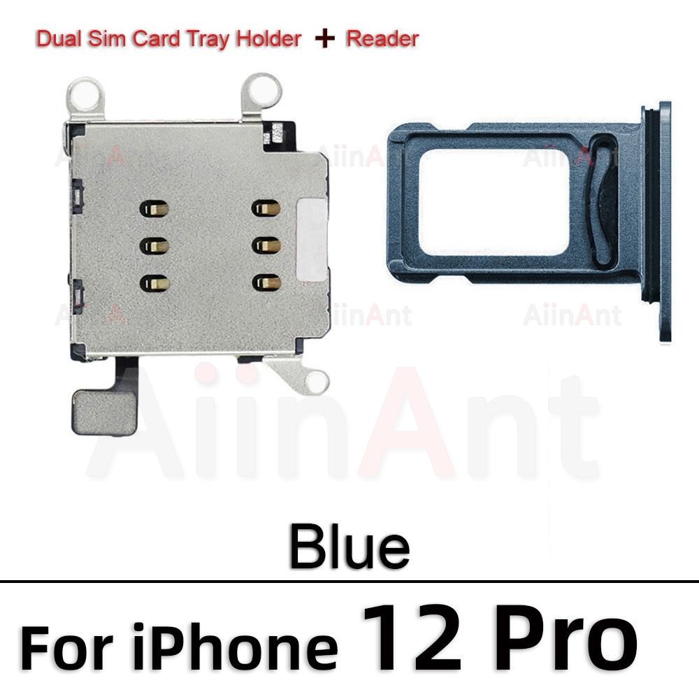 AiinAnt Double Dual Sim Card Reader Holder Adapter Connector Flex Cable For iPhone XR 11 12 13 Pro Max Phone Parts