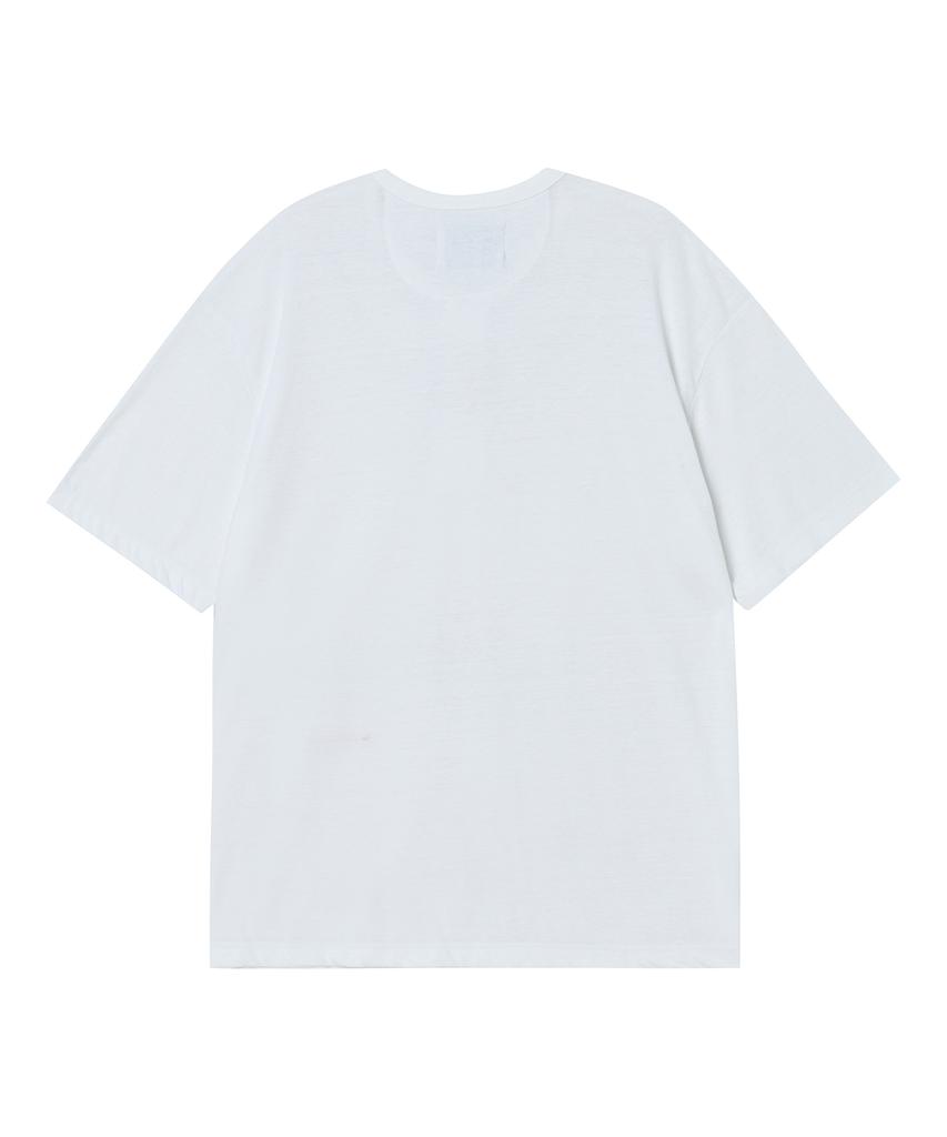 BEYOND CLOSET [Collection Line] Linen Blended Vintage Garment Henley Neck Short Sleeve T-Shirt White