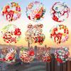 5D Plush Glass Electrostatic Film Year of Horse PVC Flat Festival Stickers  Household
