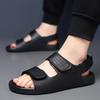 Summer New Men's Lightweight Simple Handmade Slippers Fashionable Outdoor Classic Black/Brown Breathable Beach Casual Sandals