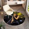 French legendary rock singer and actor Johnny Hallyday Round Carpet Soft Home Decoration Corridor Table and Chair Anti slip Outdoor Floor Mat rug H21