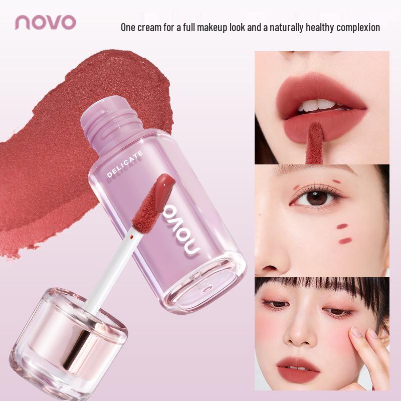 Новая кремовая помада-глазурь для губ New Face Velvet, матовые румяна и тени для век - Нежная формула, подходящая для студентов, для вечеринок.