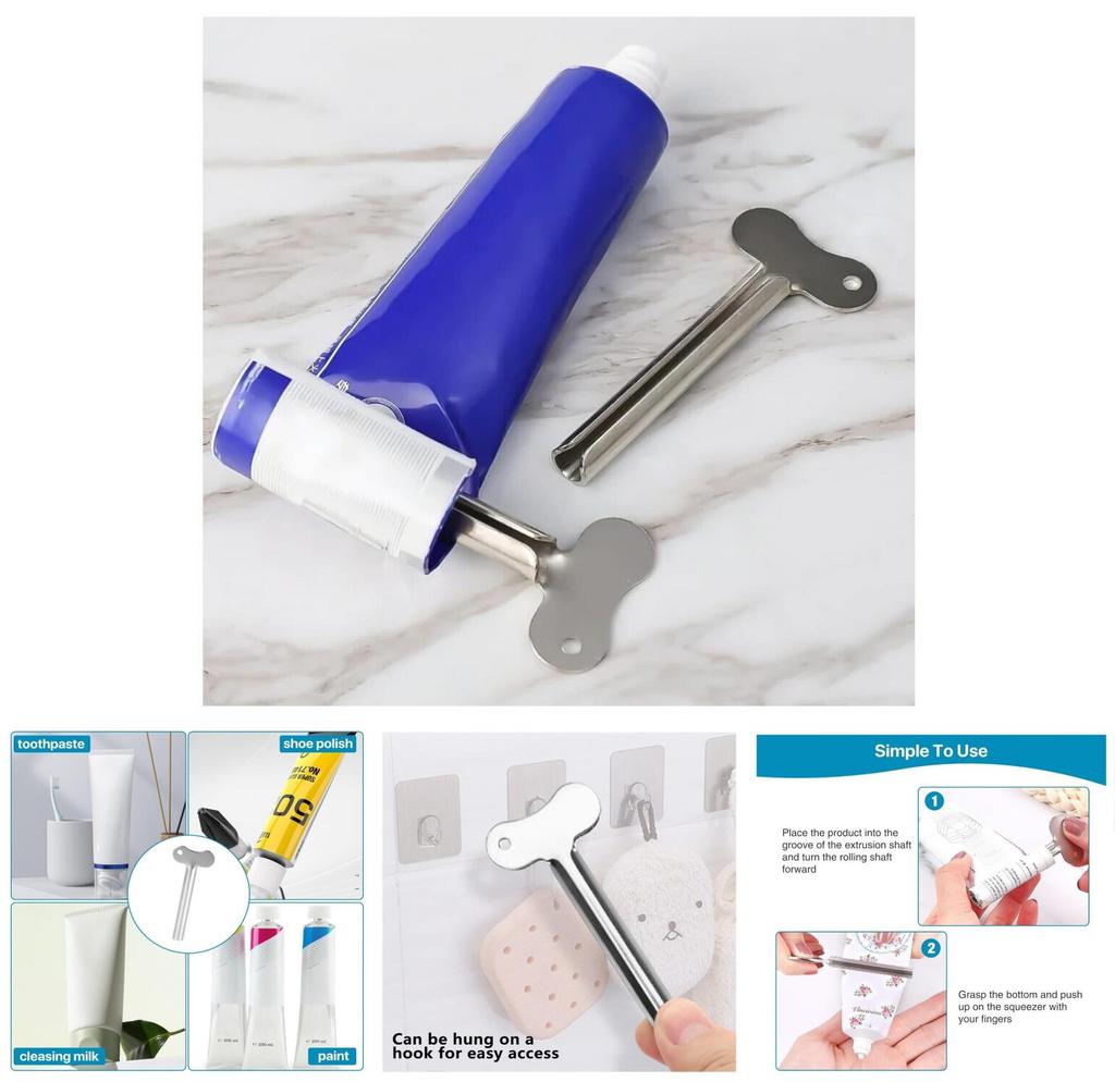 Ключ-выдавливатель для зубной пасты из нержавеющей стали, металлический пресс, инструмент для красоты