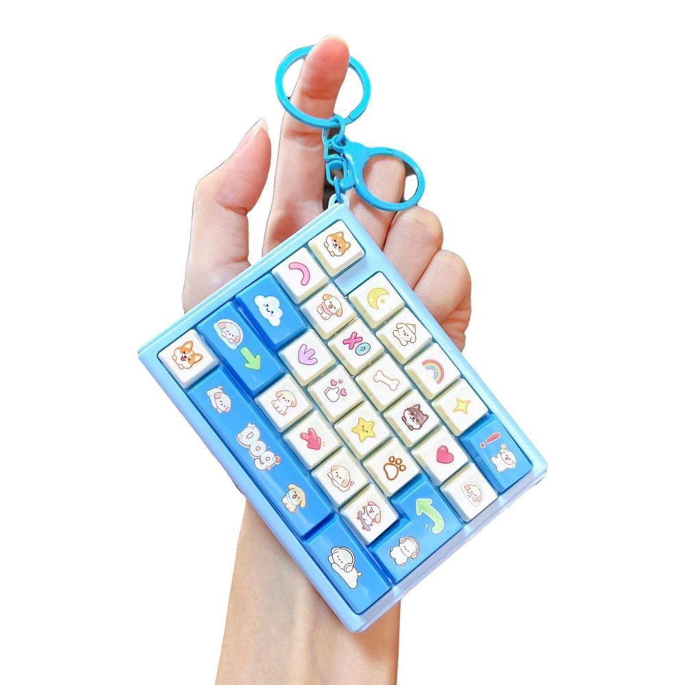 Cartoon Fingertip Button Keyring Mini Stress Relief Fidget Toy Sensory Clicker Toys Backpack Decor
