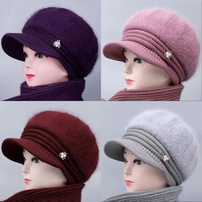 Зимняя шапка для пожилых людей, вязаная, повседневная, теплая, шерстяная шапка