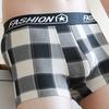 Мужские боксеры U-образные выпуклые клетчатые принты контрастного цвета, нижнее белье, дышащие антисептические повседневные мужские трусы со средней талией для внутреннего ношения